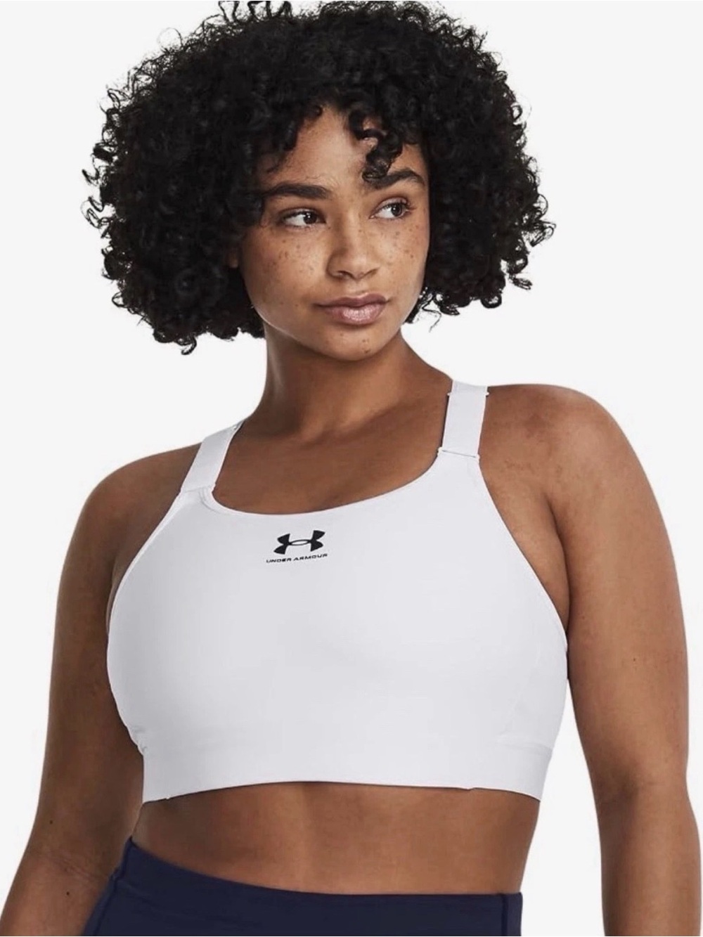 Under Armour HeatGear No Padding High Impact Sports Bra White Women’s Size M